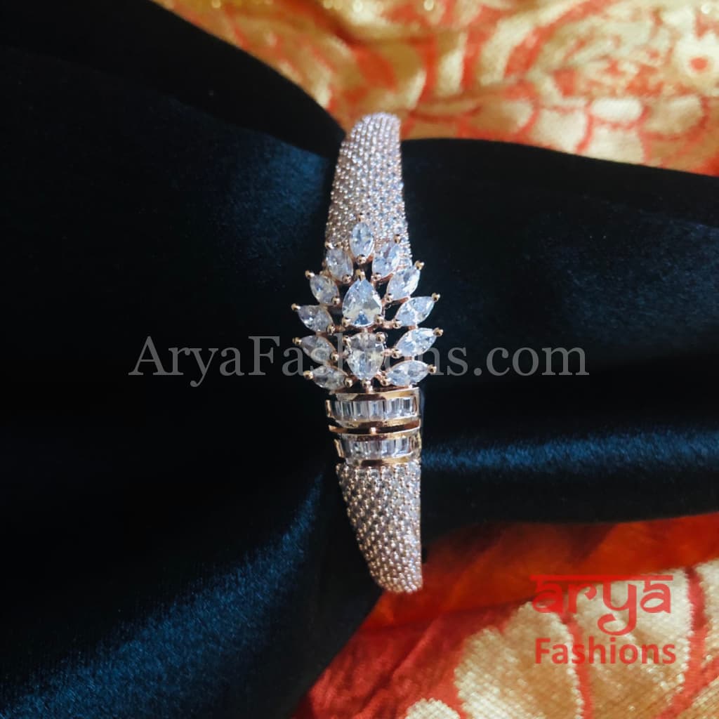 Kyra Cubic Zirconia Openable Bracelet/ CZ Crystal Party Bracelet