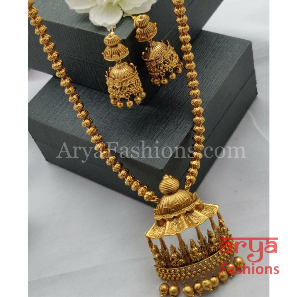 Laxmi Goddess Temple Jewelry Antique Necklace