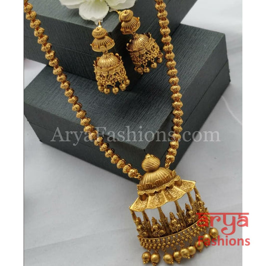 Laxmi Goddess Temple Jewelry Antique Necklace