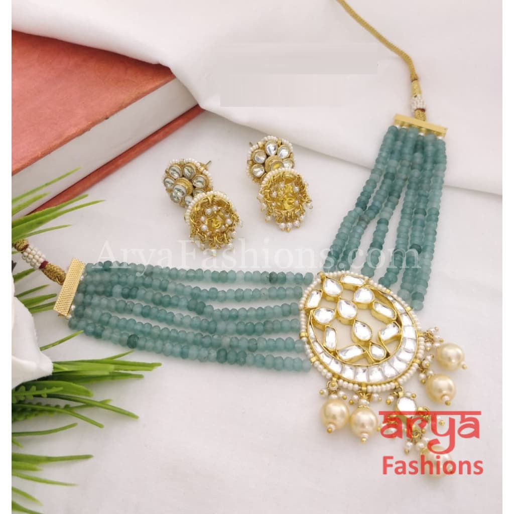 Laxmi Pacchi Kundan Choker/ Ruby Mint Green Pink Choker/Rajwadi Jewelry