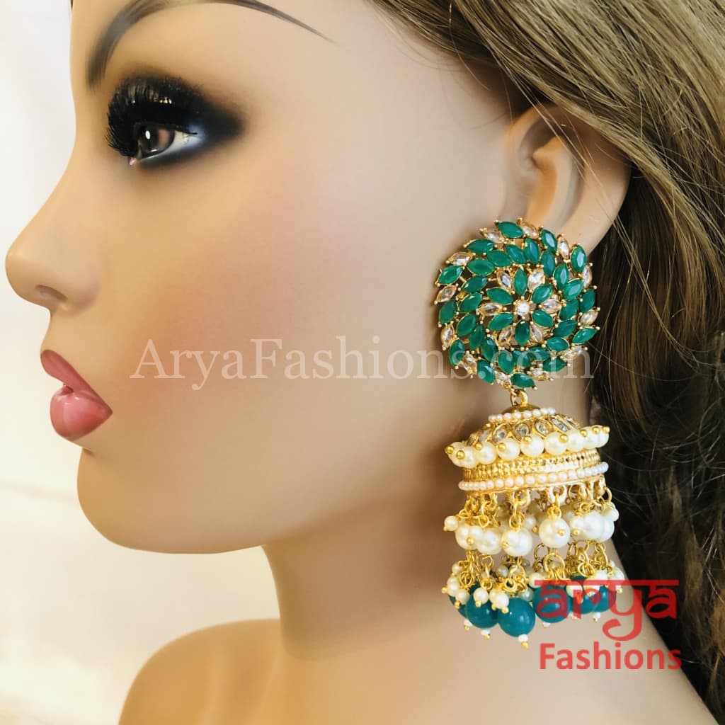 Long jhumka earrings online discount