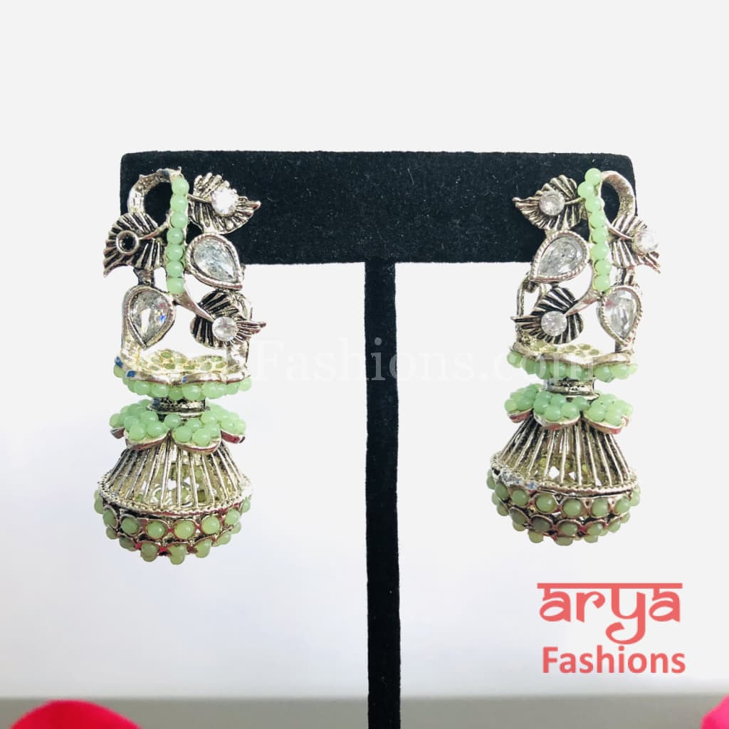 Mahi Oxidized Silver Tribal Earrings/Ethnic German Earrings