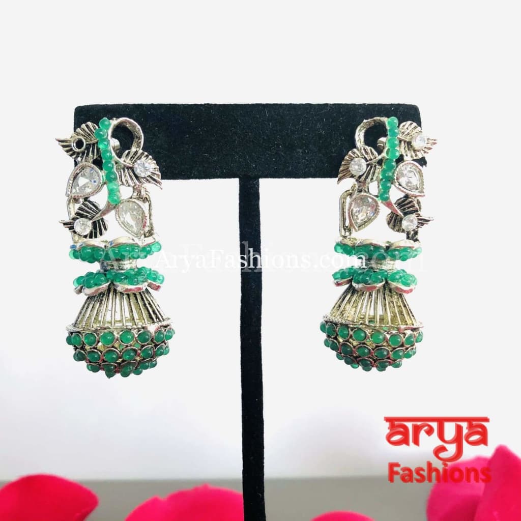 Mahi Oxidized Silver Tribal Earrings/Ethnic German Earrings