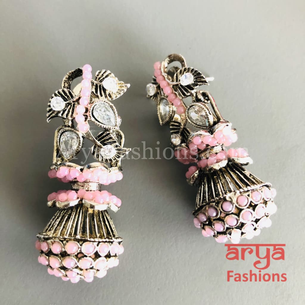 Mahi Oxidized Silver Tribal Earrings/Ethnic German Earrings