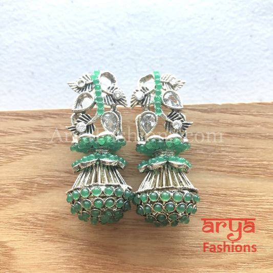 Mahi Oxidized Silver Tribal Earrings/Ethnic German Earrings