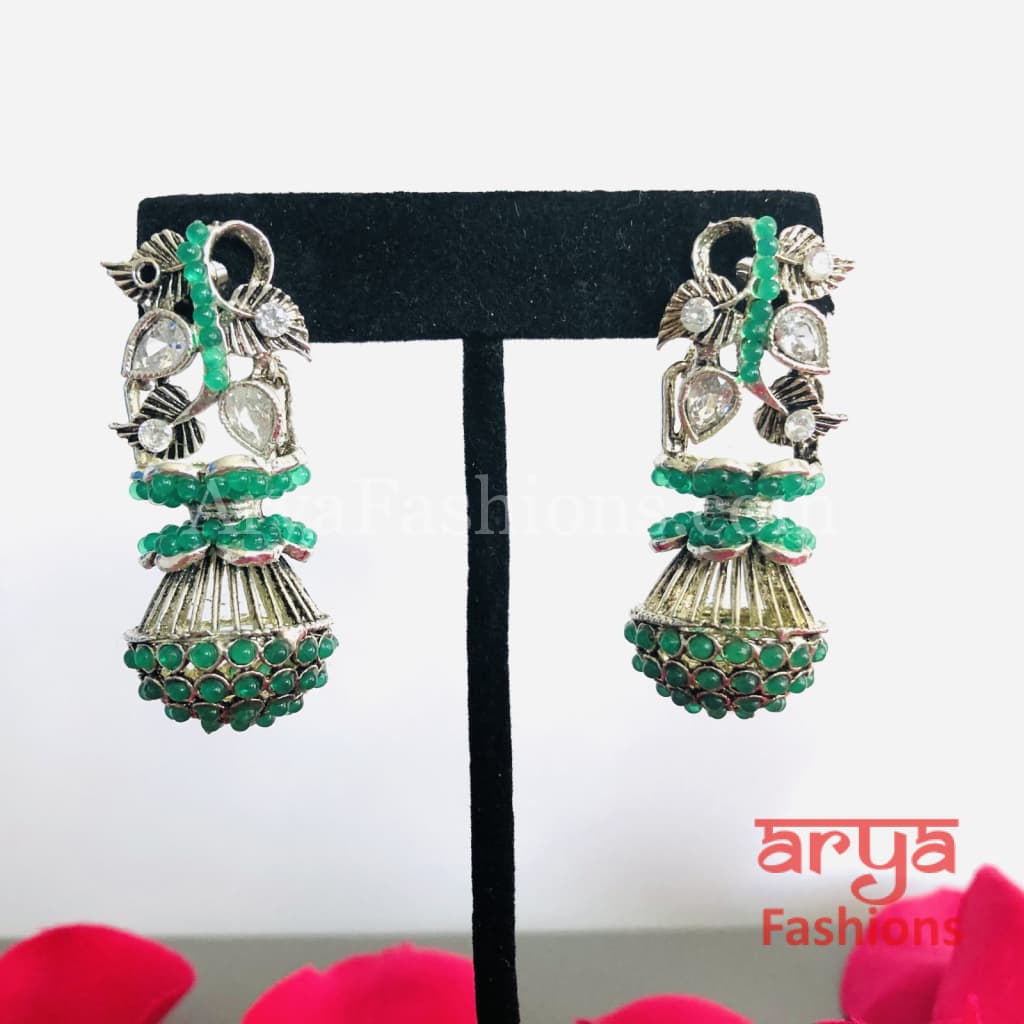 Mahi Oxidized Silver Tribal Earrings/Ethnic German Earrings