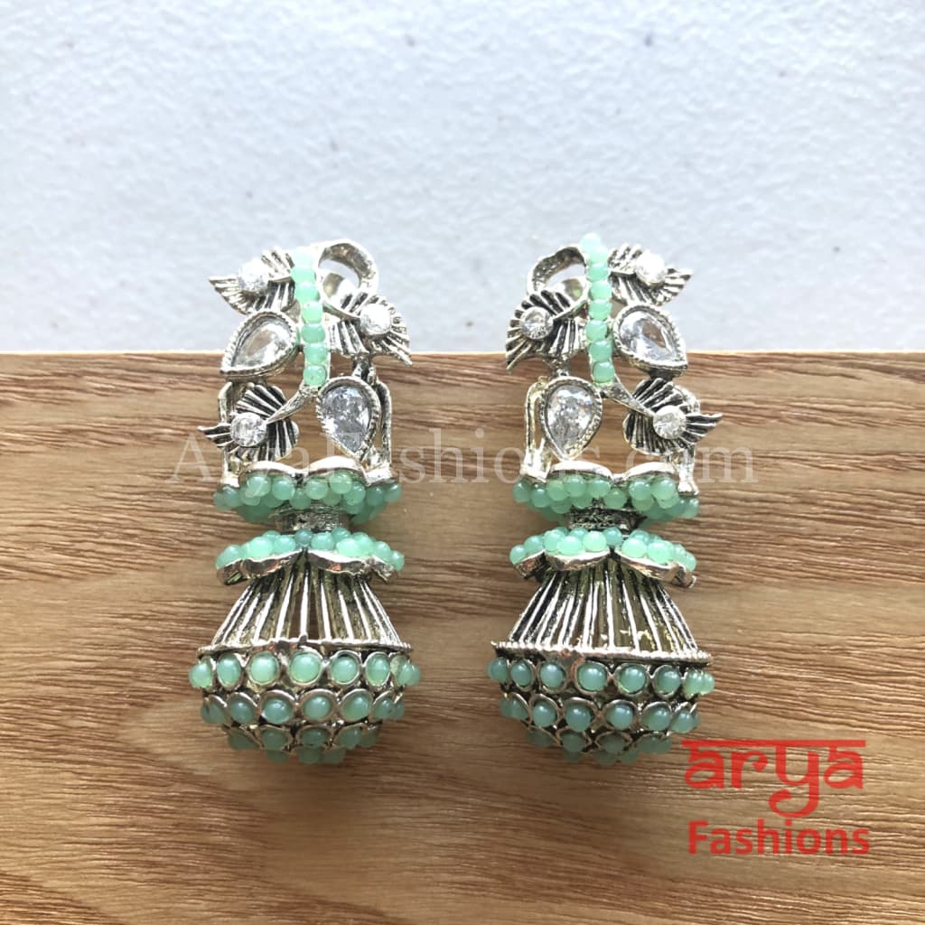 Mahi Oxidized Silver Tribal Earrings/Ethnic German Earrings