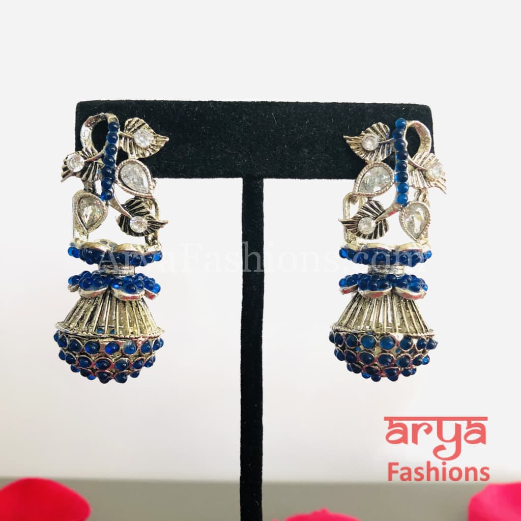 Mahi Oxidized Silver Tribal Earrings/Ethnic German Earrings