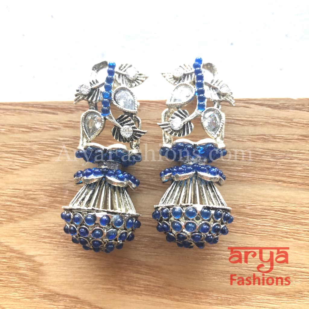 Mahi Oxidized Silver Tribal Earrings/Ethnic German Earrings