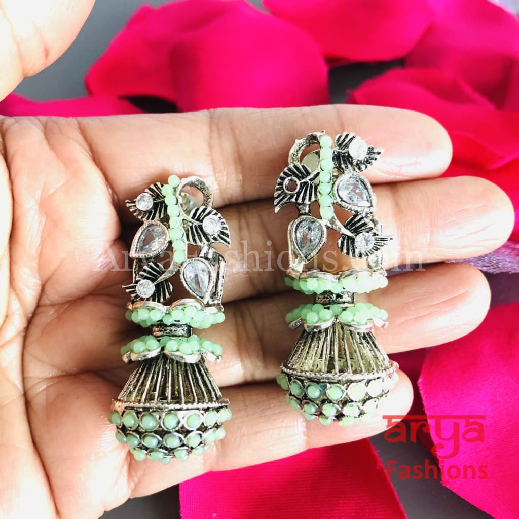 Mahi Oxidized Silver Tribal Earrings/Ethnic German Earrings
