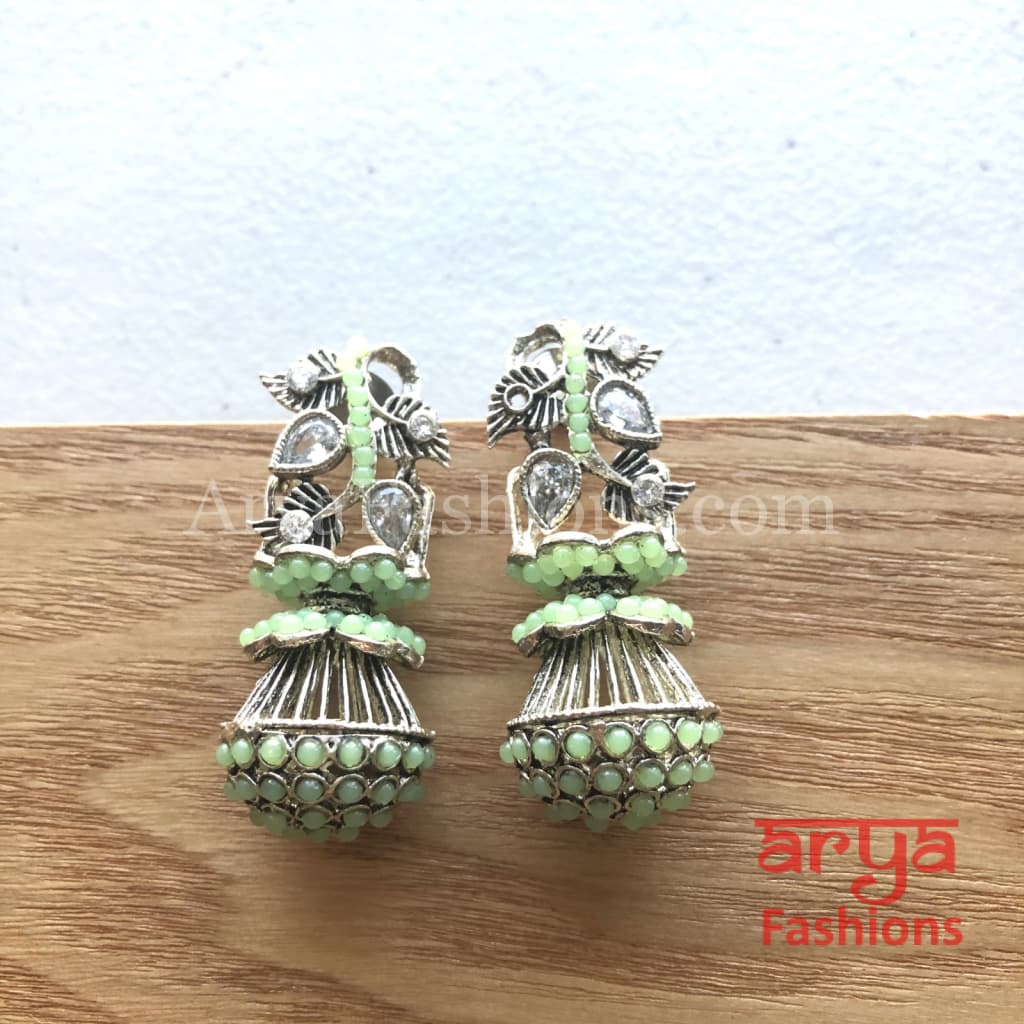 Mahi Oxidized Silver Tribal Earrings/Ethnic German Earrings