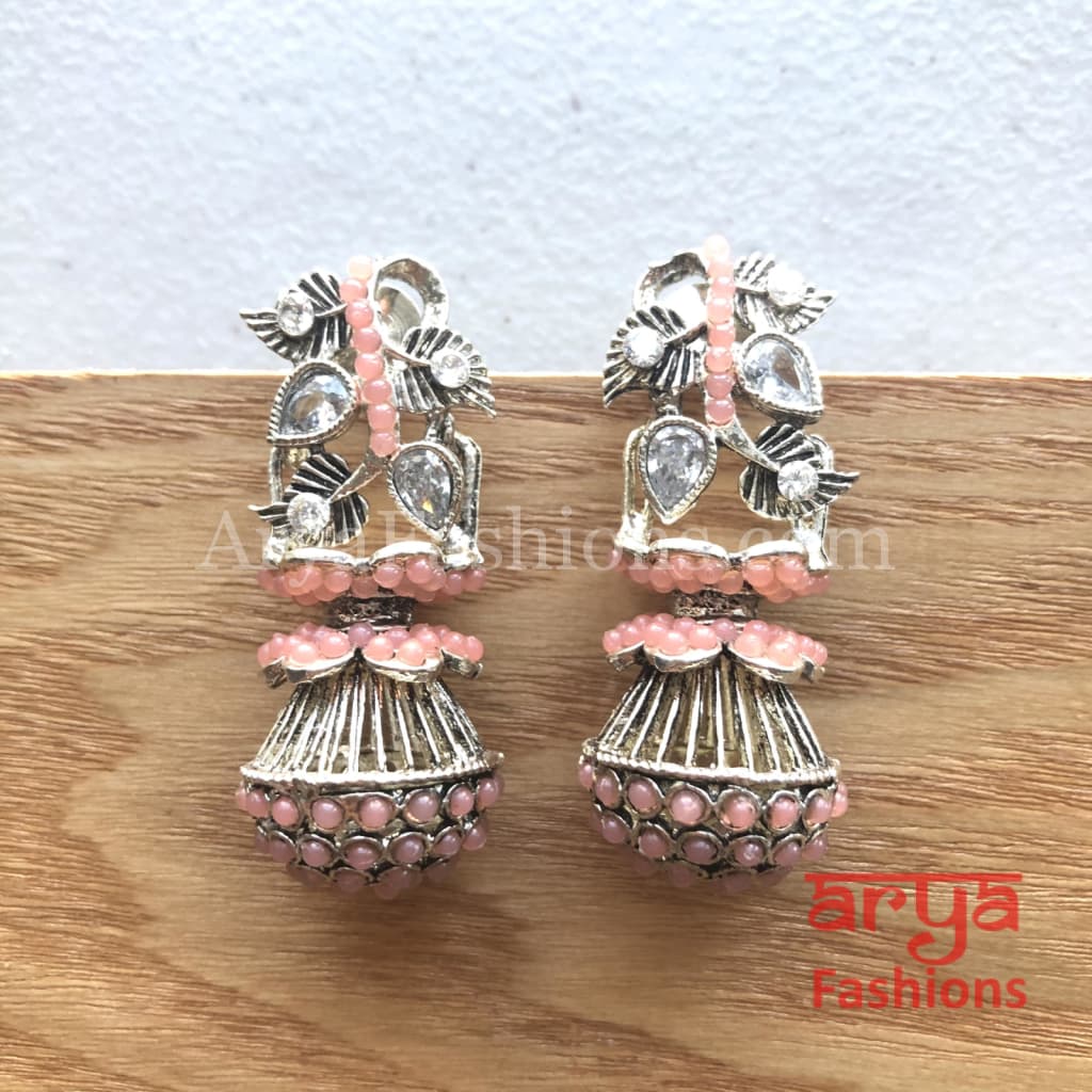 Mahi Oxidized Silver Tribal Earrings/Ethnic German Earrings