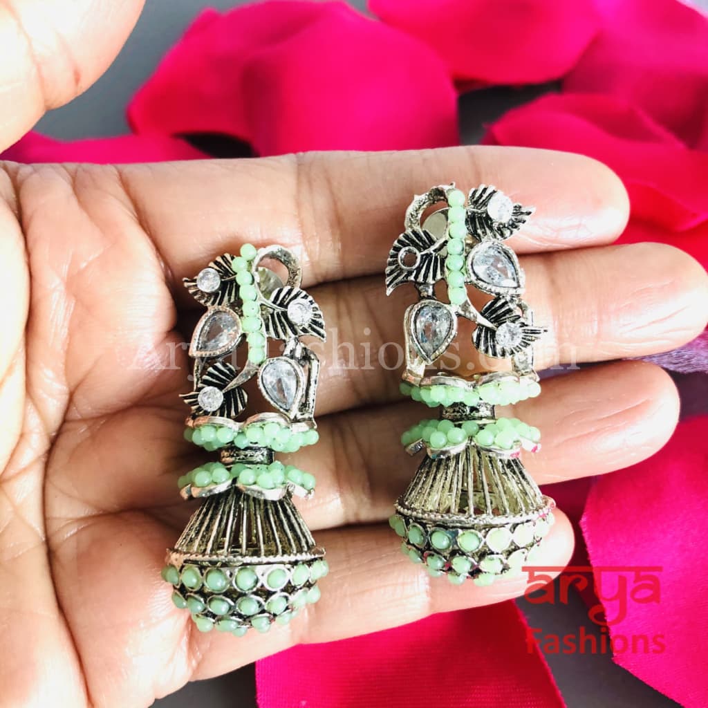 Mahi Oxidized Silver Tribal Earrings/Ethnic German Earrings