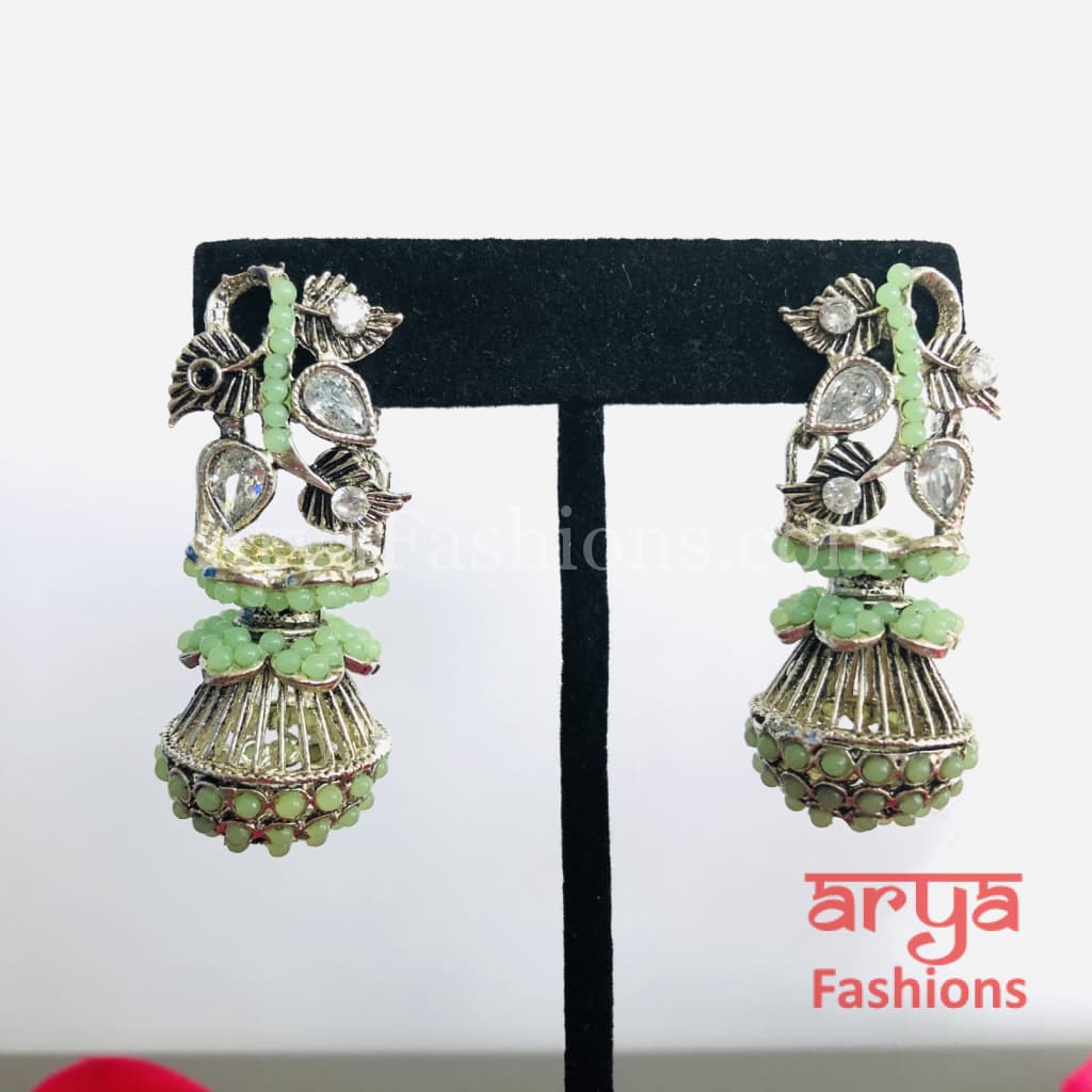 Mahi Oxidized Silver Tribal Earrings/Ethnic German Earrings