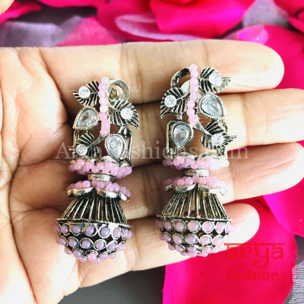 Mahi Oxidized Silver Tribal Earrings/Ethnic German Earrings
