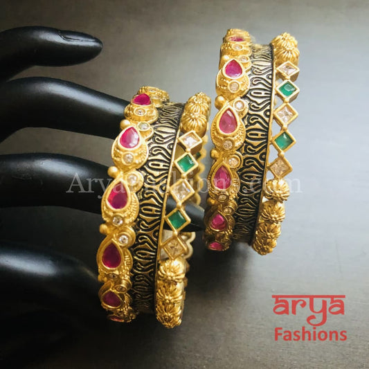 Mahiya Meenakari Indian Bangles/Kundan Bangles/Golden Bollywood Bangles