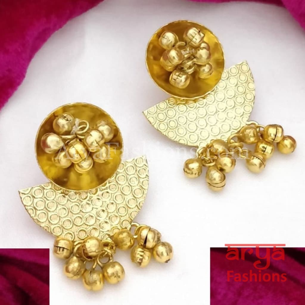 Buy Gold Plated Kundan And Pearls Chandbali Earrings by Paisley Pop Online  at Aza Fashions.