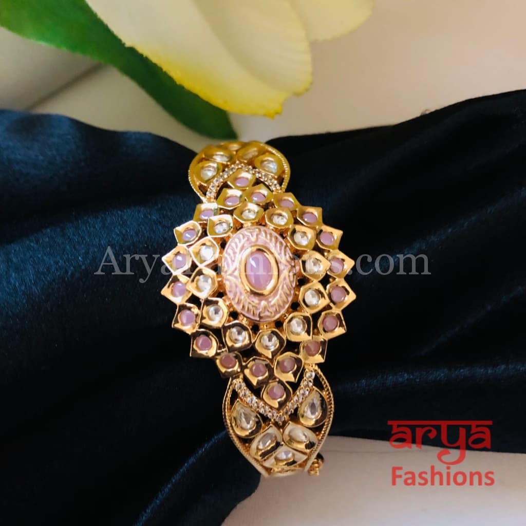 Meera Meenakari Bracelet/ Pacchi Kundan Rajwadi Openable Bracelet