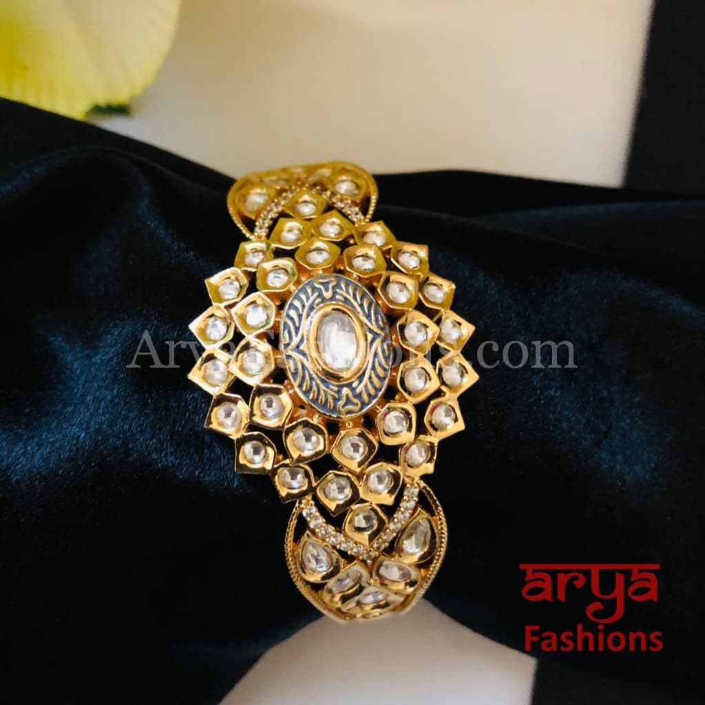 Meera Meenakari Bracelet/ Pacchi Kundan Rajwadi Openable Bracelet
