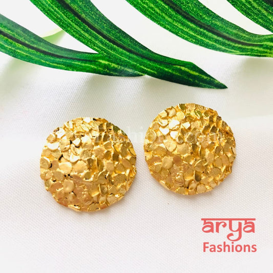 Mirraw Chipped Studs/Golden studs/ Statement Fusion Studs