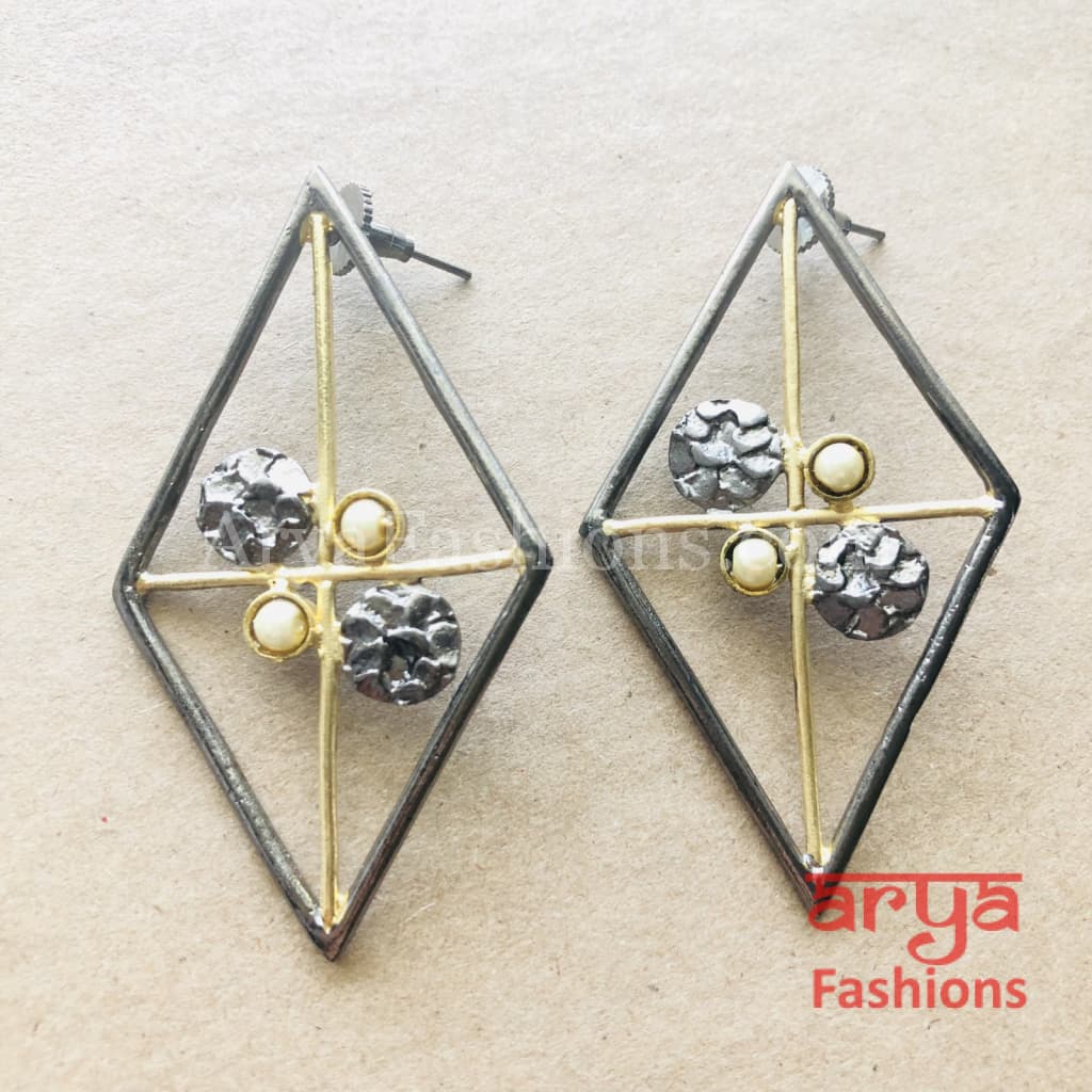 Mirraw Fusion Triangular Earrings/Trendy Party Earrings