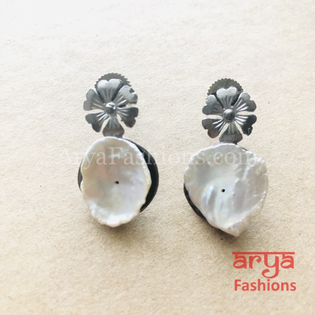 Misha Mother of Pearl Fusion Small Earrings