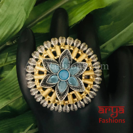 VeroniQ Trends-Traditional Polki Gold Plated Finger Ring Polki-Gold  Plated-Wedding Jewelry-Punjabi Jewelry-South Indian-Thappa Jewelry -  VeroniQ Trends