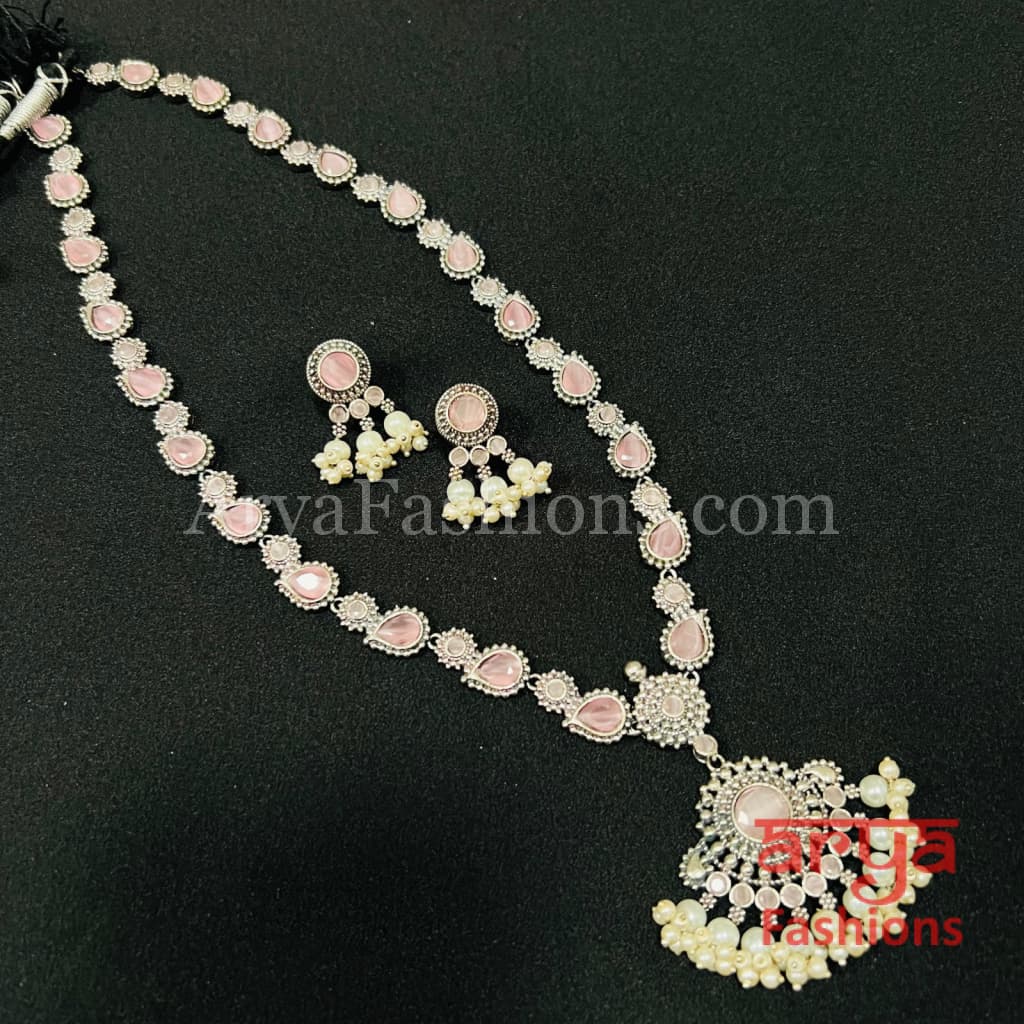 Noor Oxidized Silver Designer Necklace