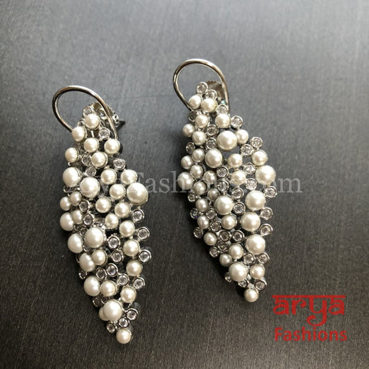 Numi Small Pearl Beads Cubic Zirconia Earrings