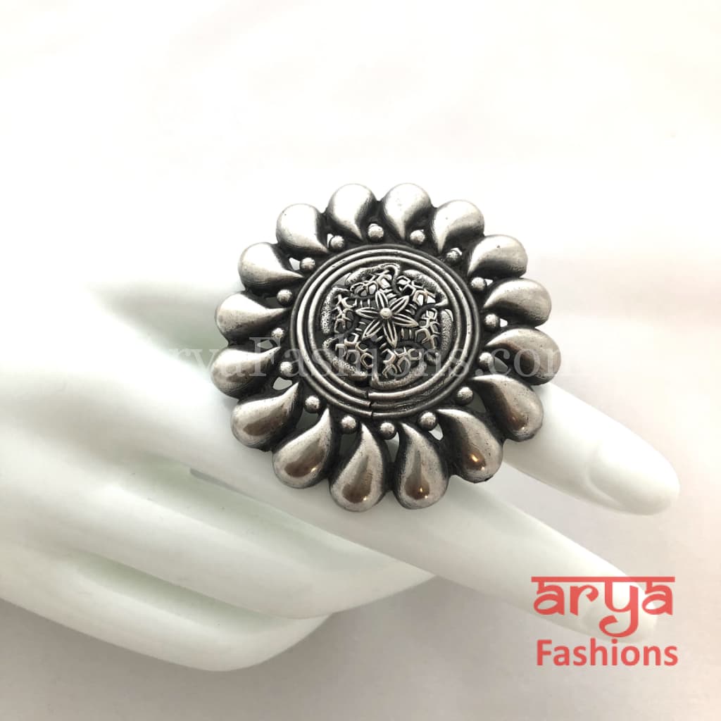 Oxidized Silver Ring/Trendy Ring/Statement Ring/German Ring