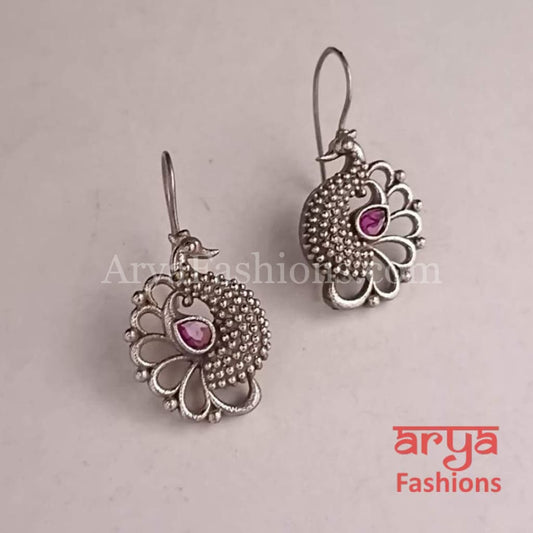 Oxidized Silver Trendy Earrings