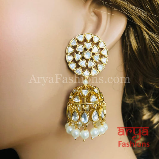 Pacchi Kundan Jhumka Earrings/ Indian Traditional Earrings