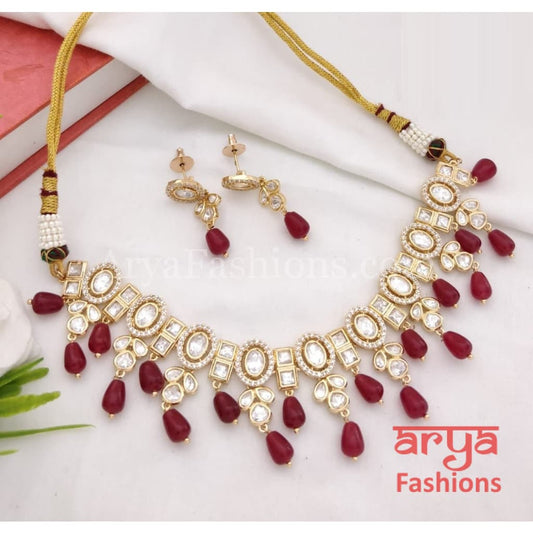 Pacchi Kundan Necklace/ Ruby Emerald CZ Necklace