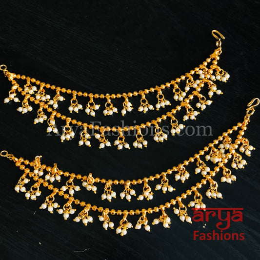 Pearl Beads Extender Chain / Golden beads Earring Chain/ Extension