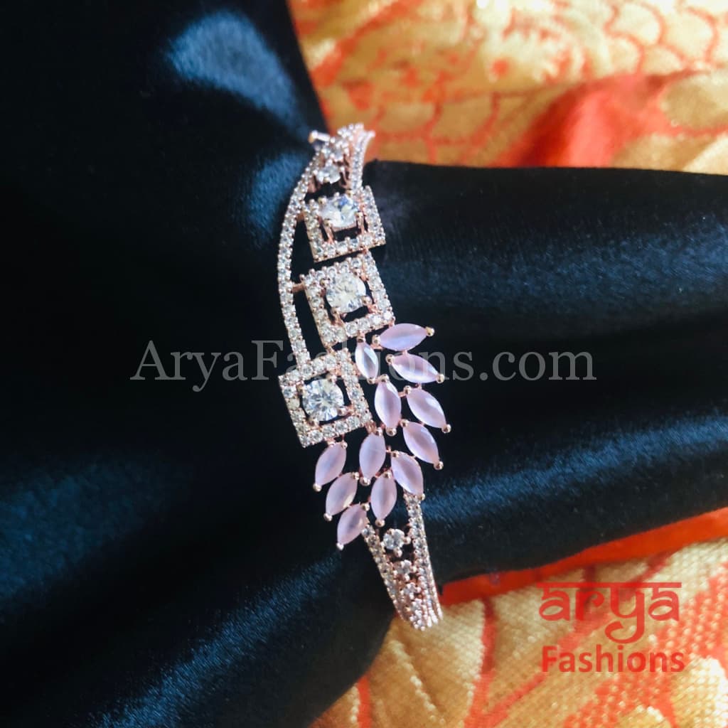 Pink Rose Gold CZ Bracelet/ Gift for her