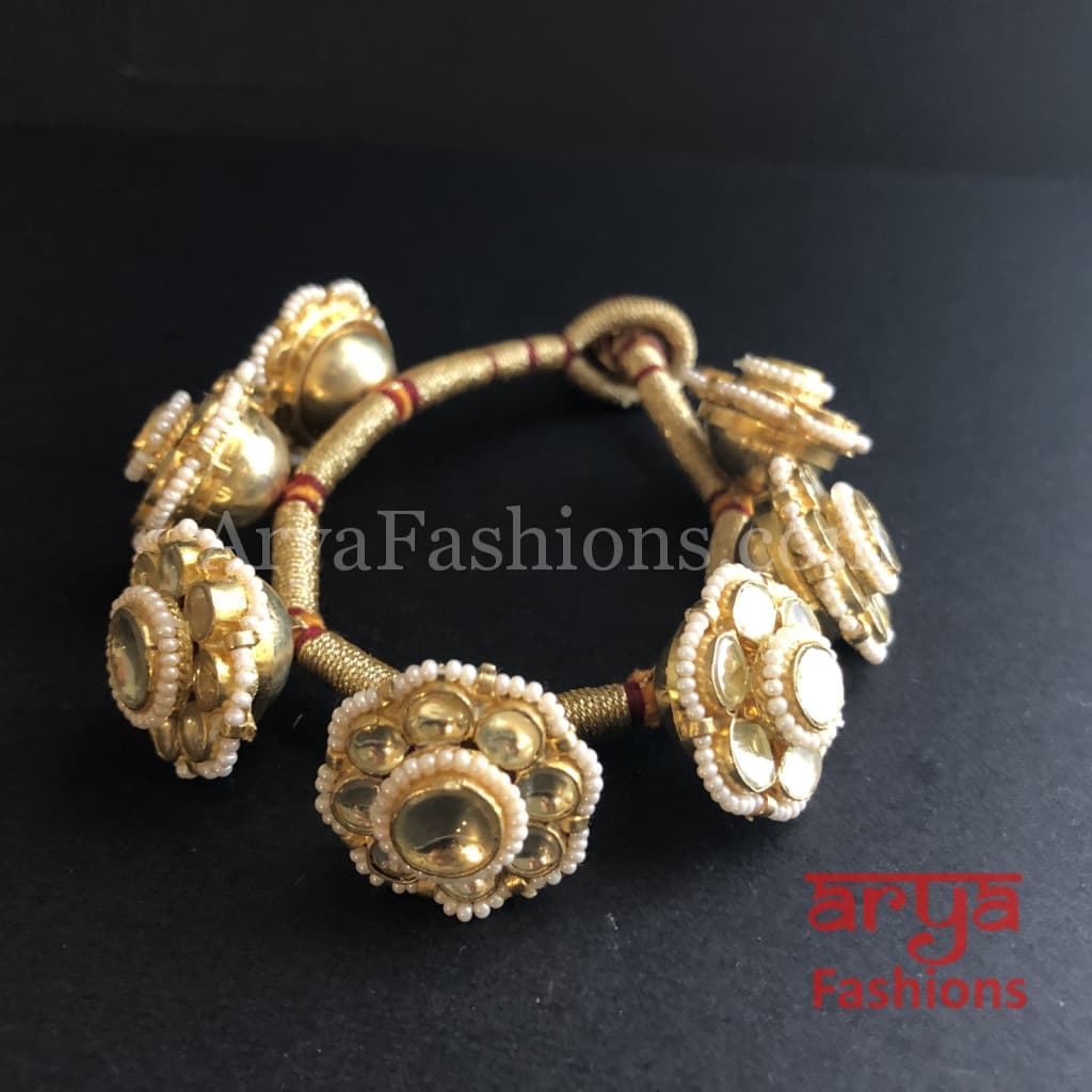 Rajwadi Kundan Bracelet/Bridal Indian Bracelet/Jadau Polki Bracelet Bangle