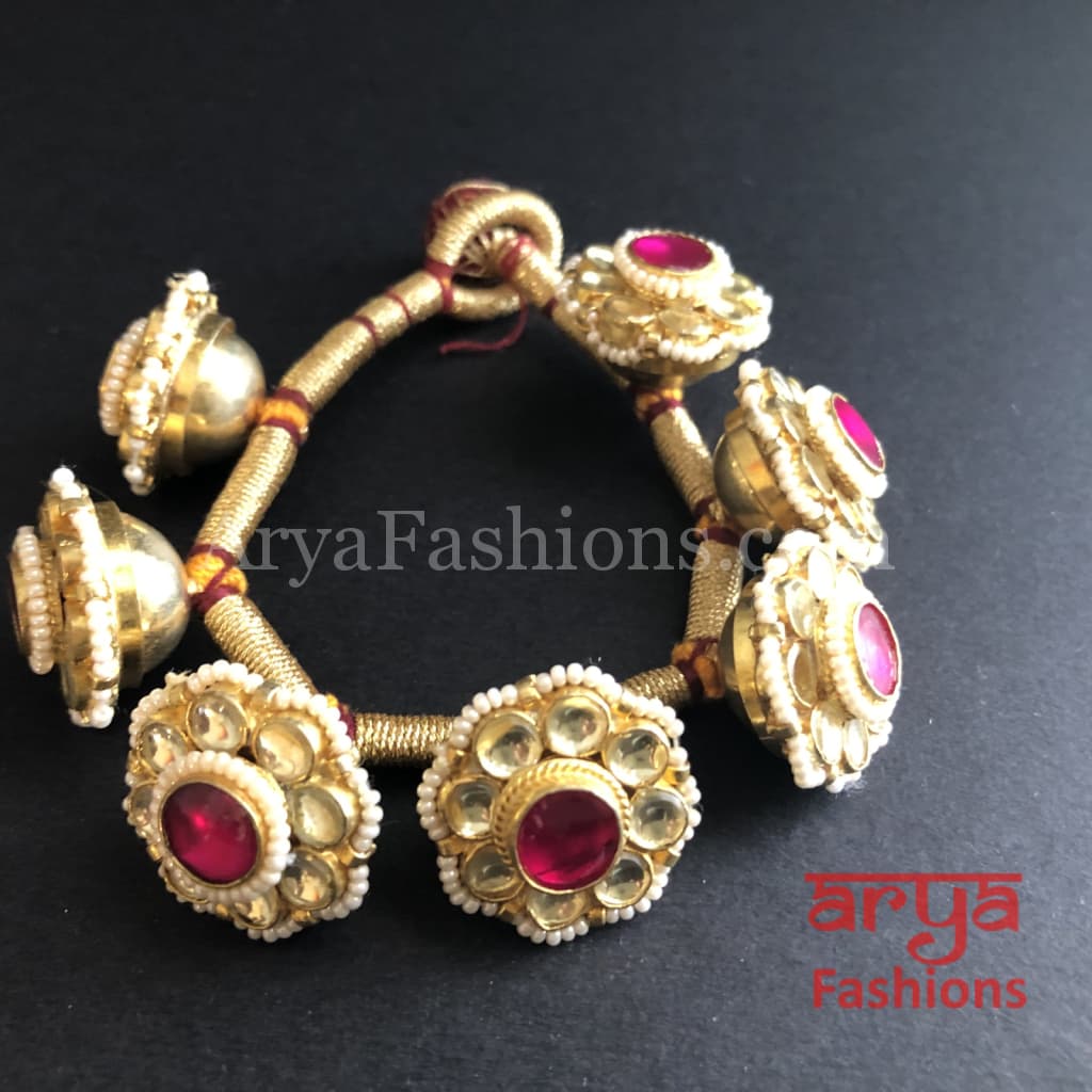 Rajwadi Kundan Bracelet/Bridal Indian Bracelet/Jadau Polki Bracelet Bangle