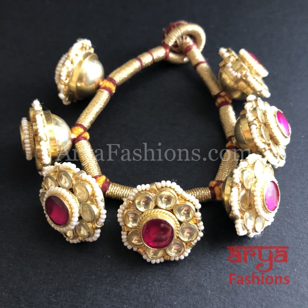 Rajwadi Kundan Bracelet/Bridal Indian Bracelet/Jadau Polki Bracelet Bangle