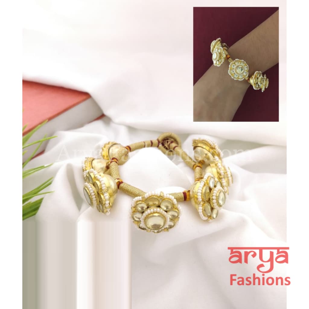 Rajwadi Kundan Bracelet/Bridal Indian Bracelet/Jadau Polki Bracelet Bangle