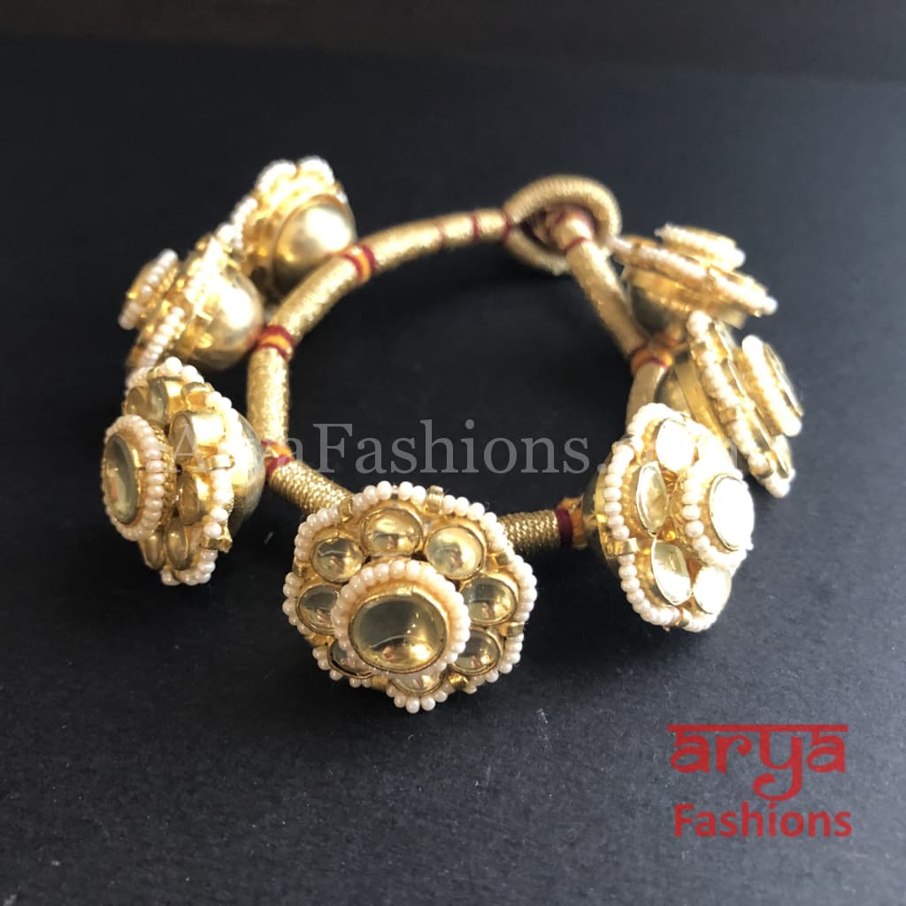 Rajwadi Kundan Bracelet/Bridal Indian Bracelet/Jadau Polki Bracelet Bangle