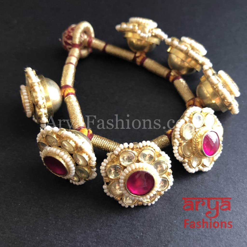 Rajwadi Kundan Bracelet/Bridal Indian Bracelet/Jadau Polki Bracelet Bangle