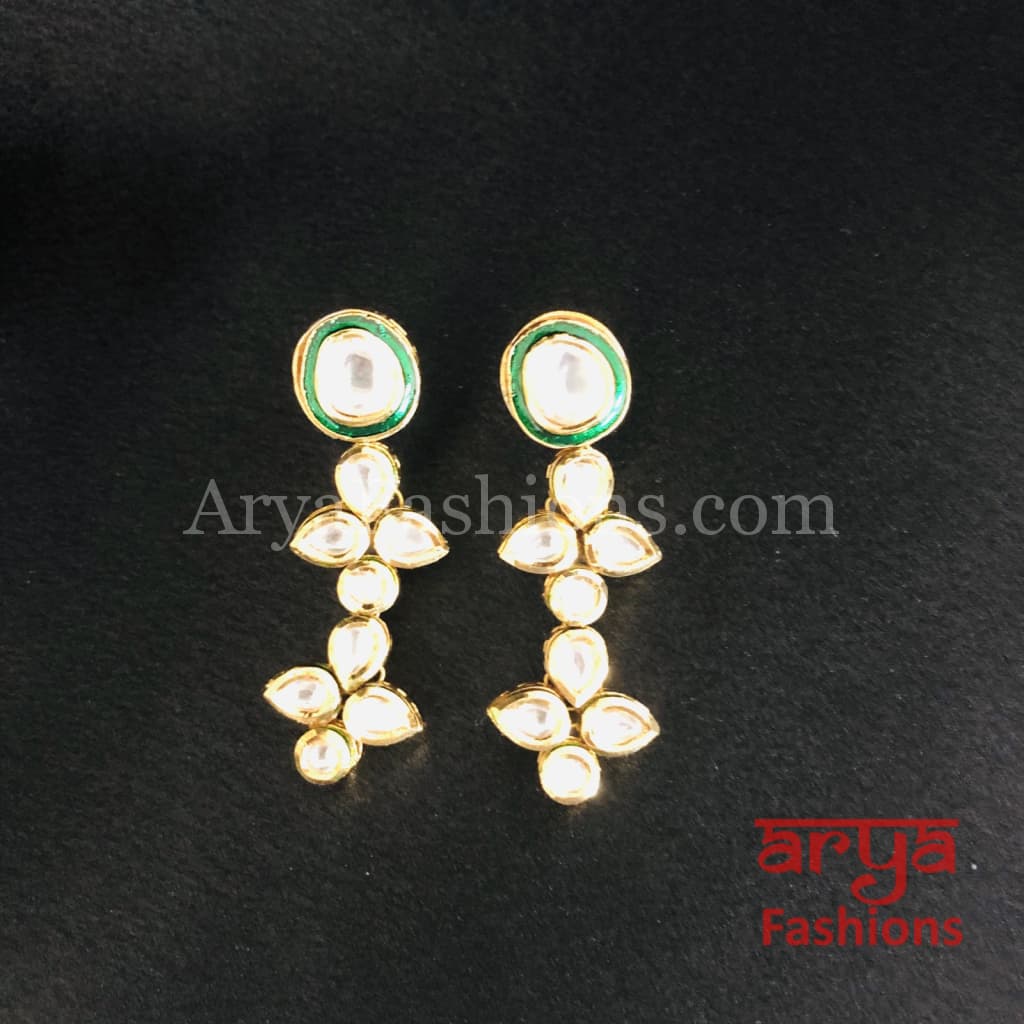 Rani Bridal Polki Kundan Emerald Meenakari Necklace/ Indian Wedding Jewelry