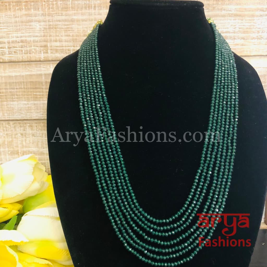 Razvi Colored Beads Multilayer Multi-strand Beaded Necklace