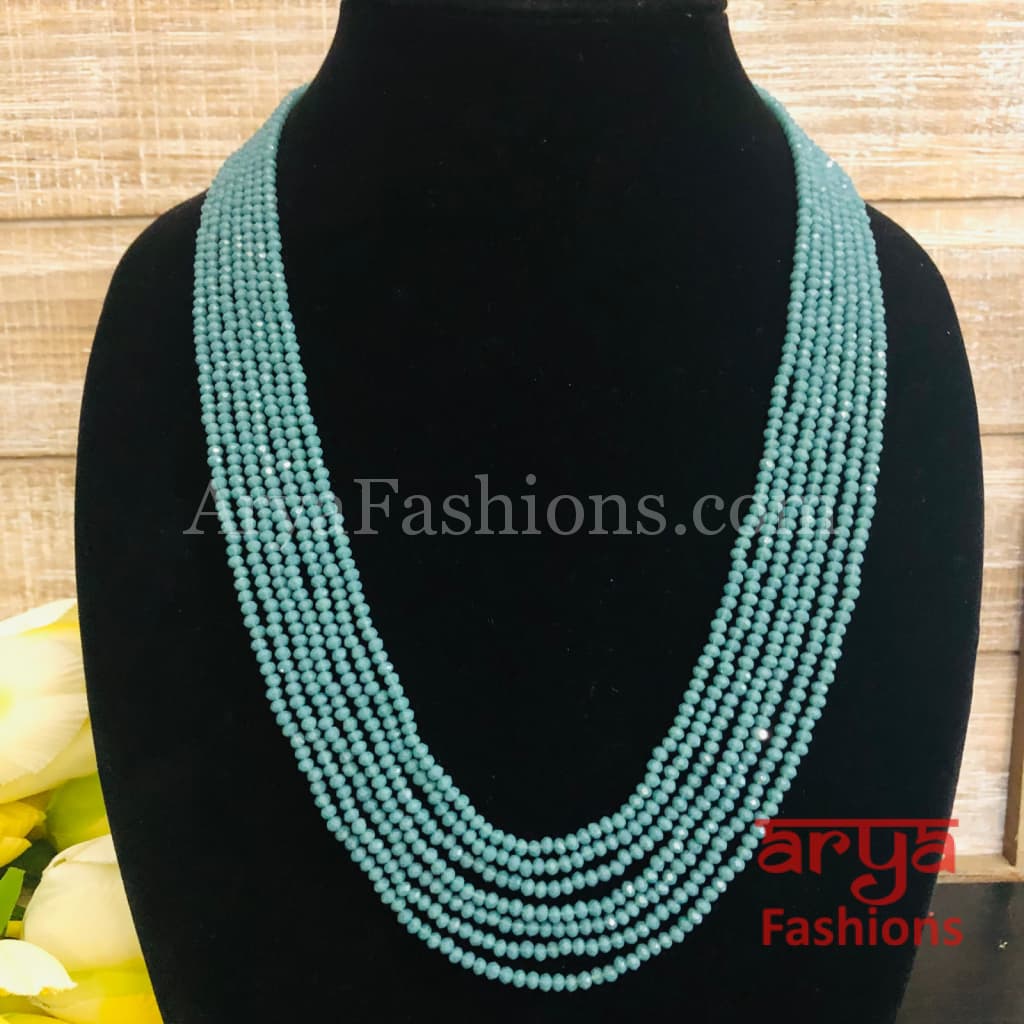 Razvi Colored Beads Multilayer Multi-strand Beaded Necklace