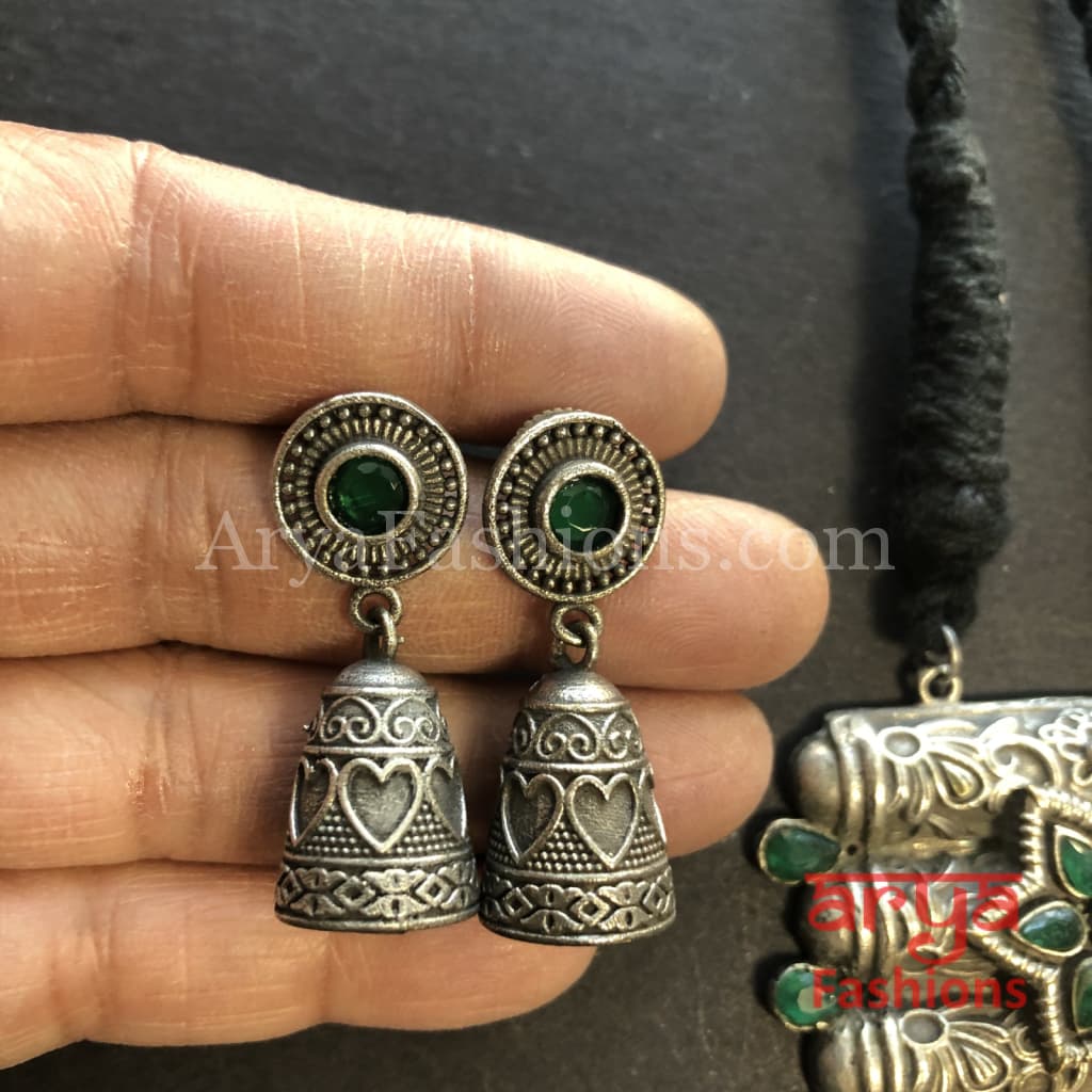 Rishi Oxidized Silver Pendant Necklace/ Amrapali Tribal Necklace