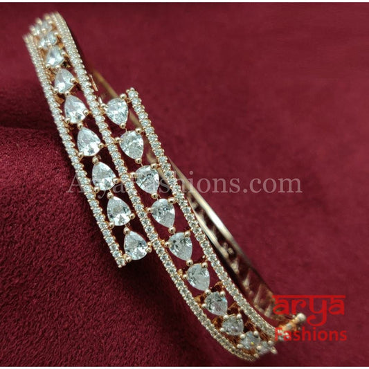 Rose Gold CZ Bracelet/ Indian Cubic Zirconia Bracelet