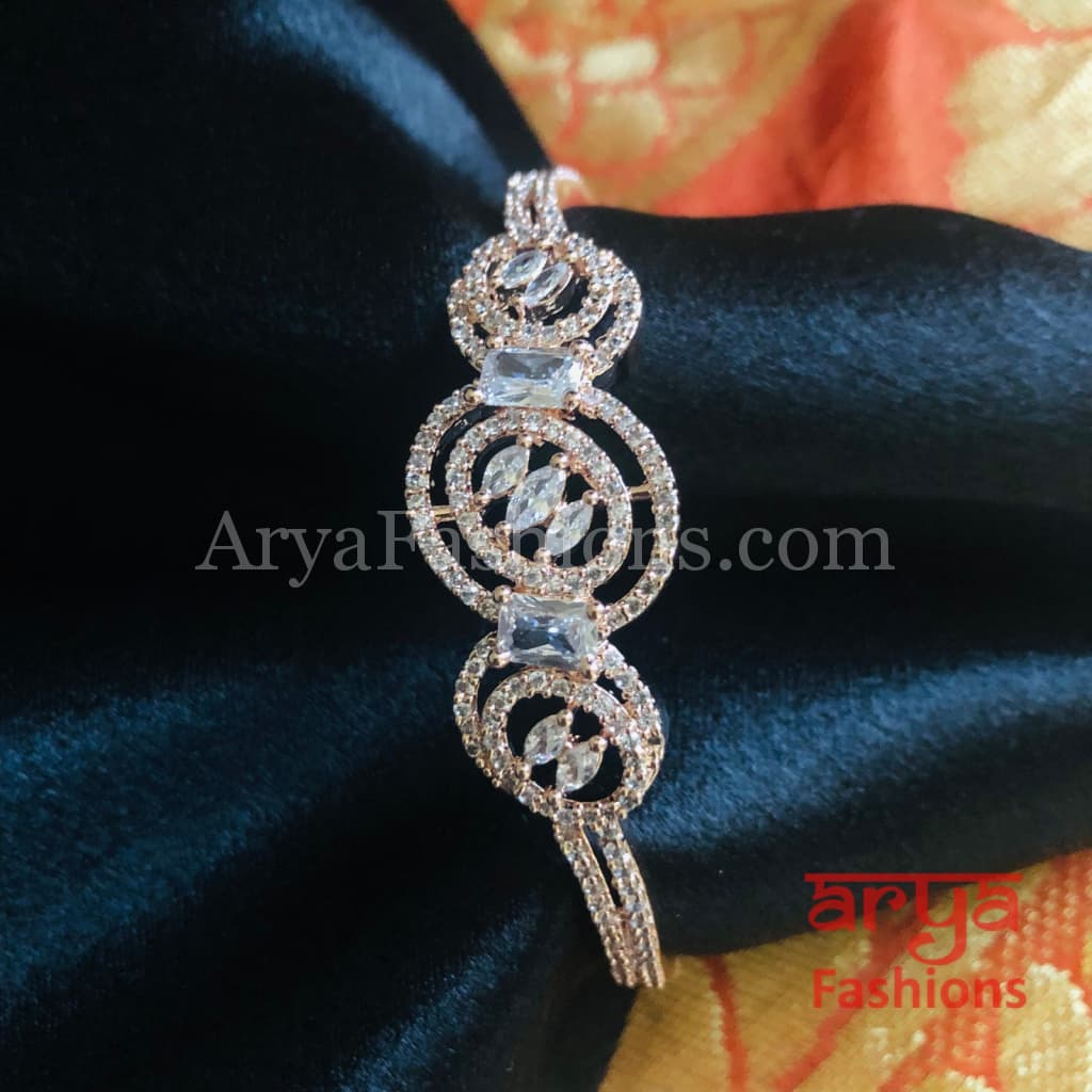 Rose Gold CZ Bracelet/ Indian Cubic Zirconia Bracelet
