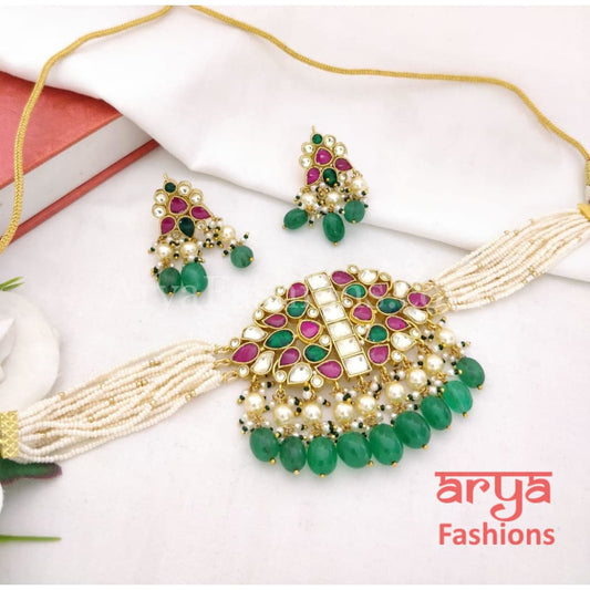 Ruby Choker/ Emerald Sabyasachi Pachi Kundan Choker