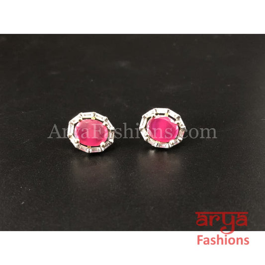 Ruby CZ Cocktail Studs