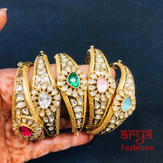 Buy Gold Plated Embellished Kundan Bracelet by Just Shradha's Online at Aza  Fashions.